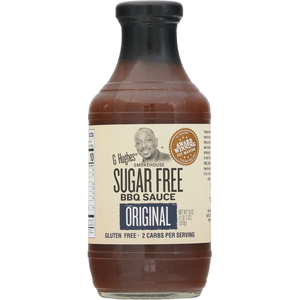 Condiments G Hughes BBQ Sauce, Sugar Free, Original, Smokehouse hero