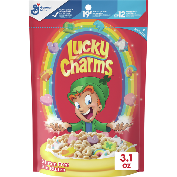 Breakfast & Cereal Lucky Charms Gluten Free Cereal with Marshmallows, Resealable Cereal Pouch hero