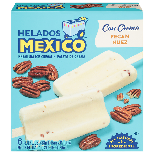 Ice Cream & Ice Helados Mexico Ice Cream Bars, Premium, Pecan hero