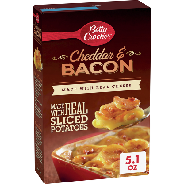 Instant Foods Betty Crocker Cheddar and Bacon Potatoes, Made with Real Cheese hero