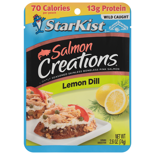 Canned Meat & Seafood StarKist Pink Salmon, Lemon Dill, Skinless, Boneless, Wild Caught hero