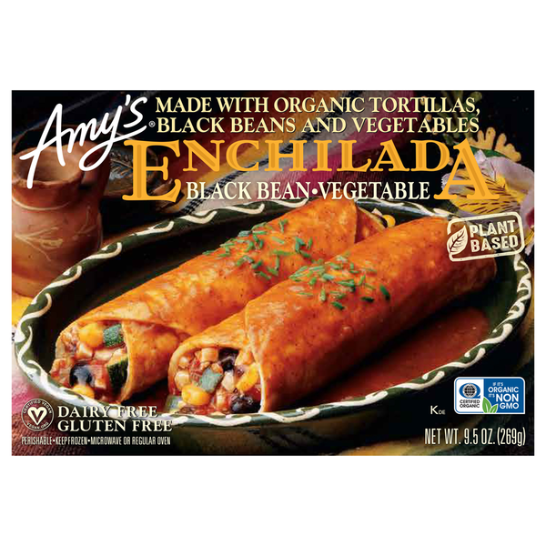 Frozen Meals Amy's Kitchen Black Bean Vegetable Enchilada hero