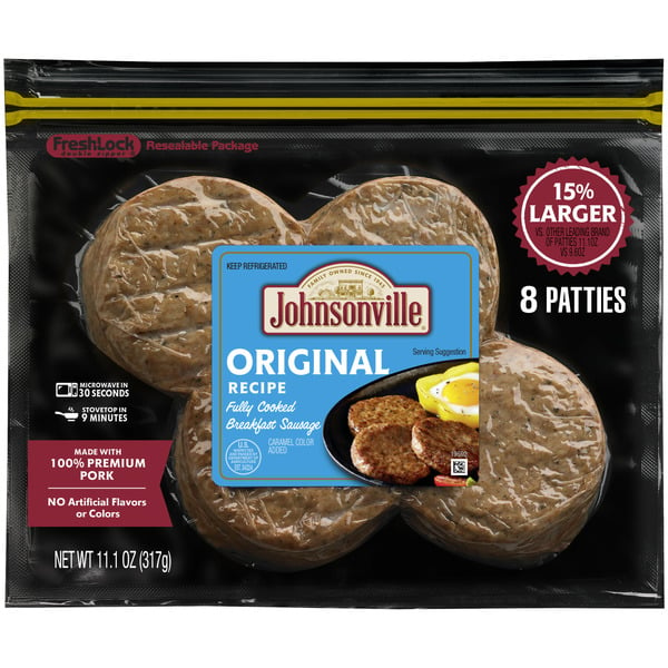 Johnsonville Fully Cooked Original Recipe Breakfast Patties hero