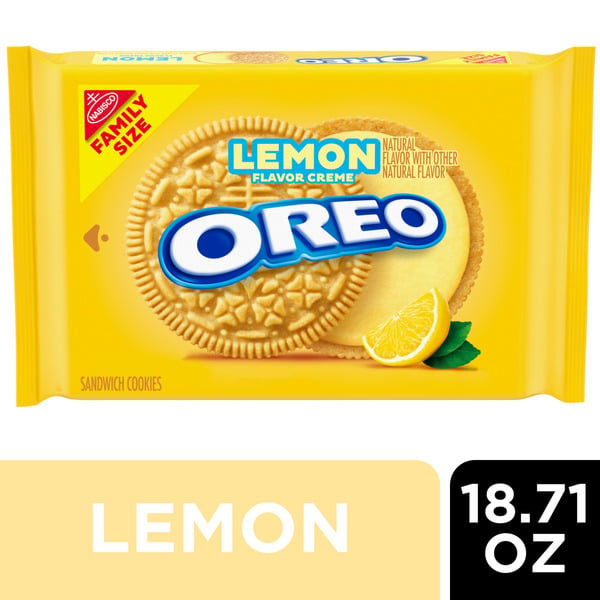 Oreo Lemon Creme Sandwich Cookies, Family Size hero