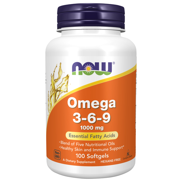 Vitamins & Supplements NOW Omega 3 6 9 Softgels hero