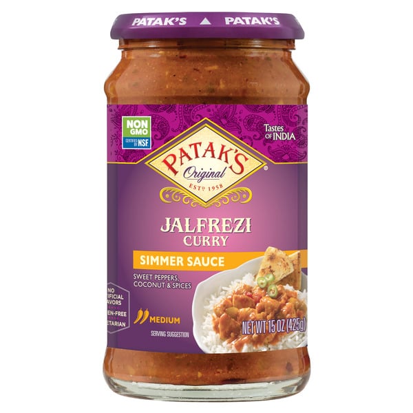 Indian Foods Patak's Jalfrezi Curry Indian Simmer Sauce, Medium hero