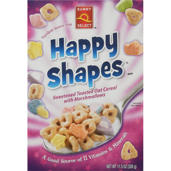 Cereal Sunny Select Cereal, Happy Shapes hero