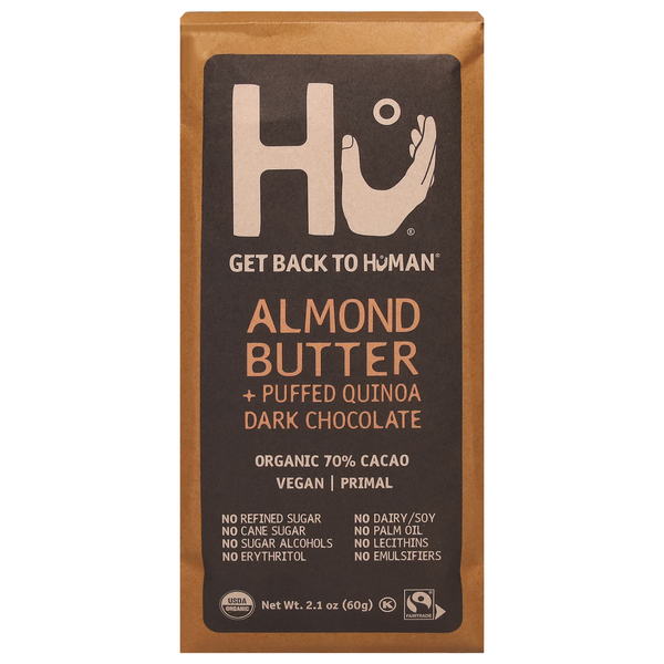 Candy & Chocolate Hu Dark Chocolate, Almond Butter + Puffed Quinoa hero