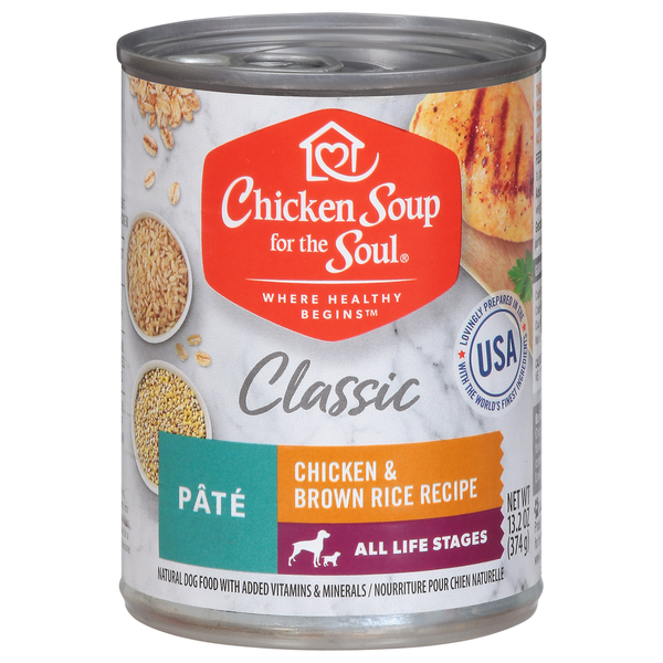 Dog Food & Care Chicken Soup For The Soul Dog Food, Pate, Chicken & Brown Rice Recipe hero