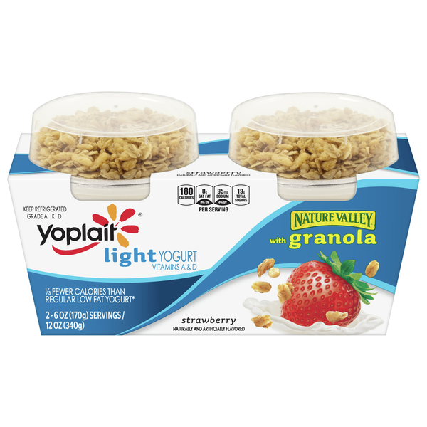 Yogurt Yoplait Yogurt, with Nature Valley Granola, Strawberry hero