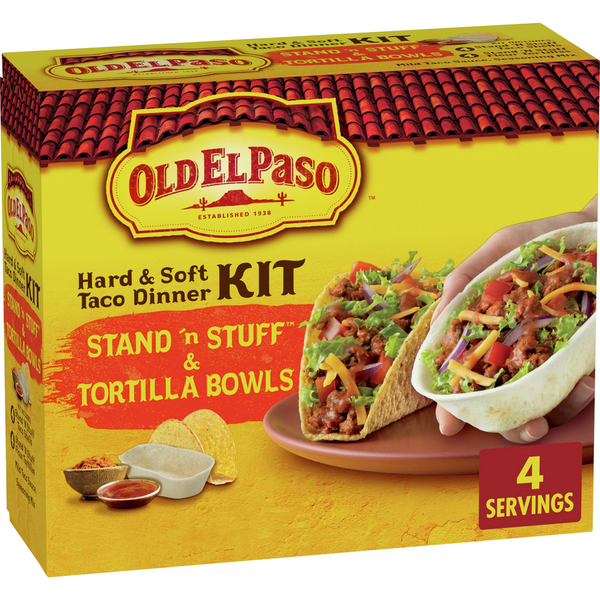 Tortillas & Flat Bread Old El Paso Stand 'N Stuff Shells and Tortilla Bowls, Hard & Soft Taco Dinner Kit hero