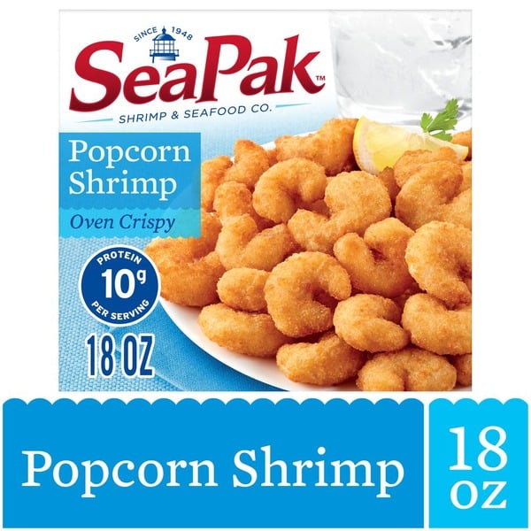 Frozen Appetizers & Sides SeaPak Popcorn Shrimp with Oven Crispy Breading hero