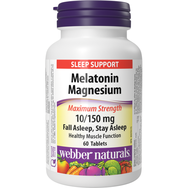 Vitamins & Supplements Webber Naturals Melatonin Magnesium Maximum Strength 10/150 Mg hero