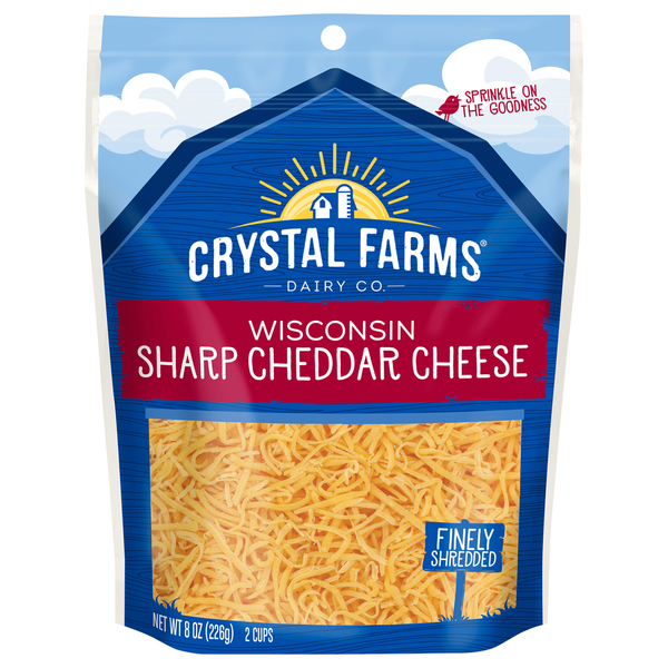 Packaged Cheese Crystal Farms Cheese, Sharp Cheddar, Wisconsin hero