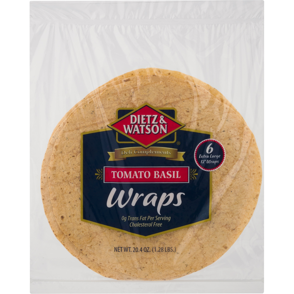 Prepared Meals Dietz & Watson Wraps, Tomato Basil hero