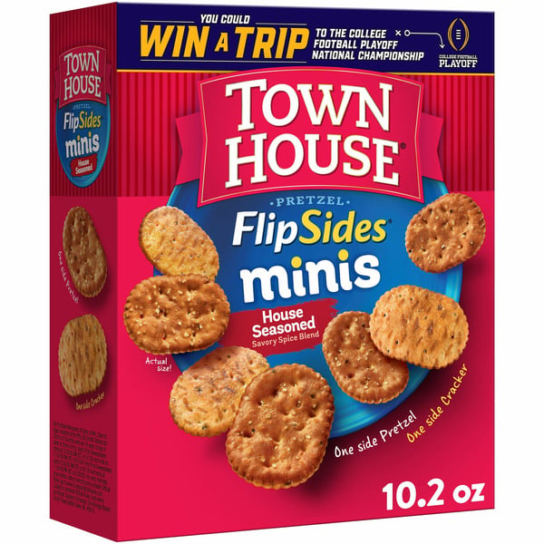 Town House FlipSides Minis Oven Baked Crackers, Lunch Snacks, Mini Snack Crackers, House Seasoned hero