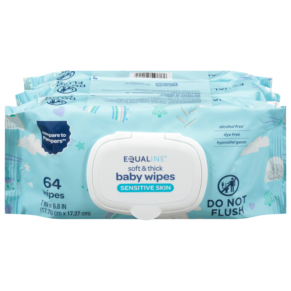 Equaline Baby Wipes, Soft & Thick, Sensitive Skin hero