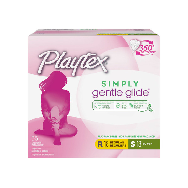 Feminine Care Playtex Tampons, Plastic, Regular/Super hero