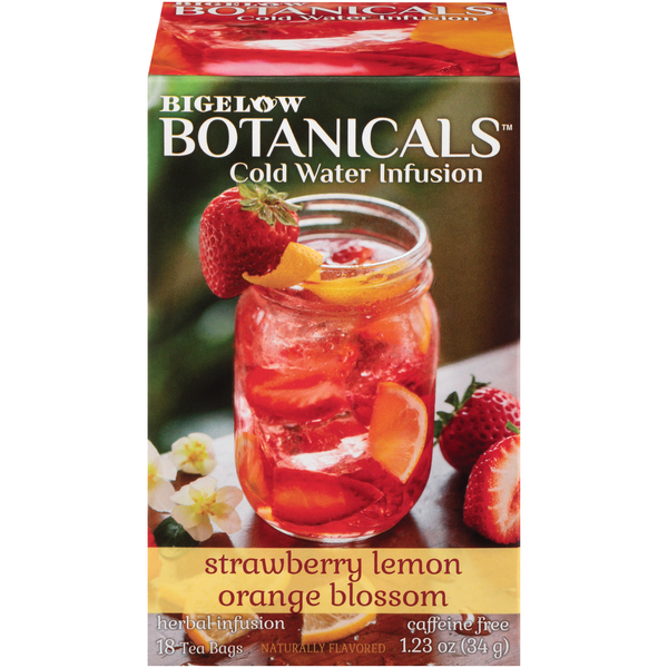 Tea Bigelow Cold Water Infusion, Caffeine Free, Strawberry Lemon Orange Blossom, Tea Bags hero