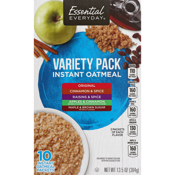 Hot Cereal & Pancake Mixes Essential Everyday Instant Oatmeal, Variety Pack hero