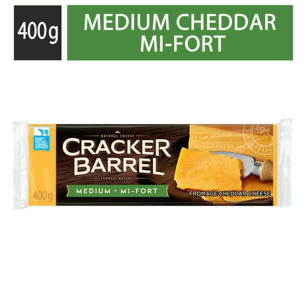 Packaged Cheese Cracker Barrel Cheddar Coloured Medium Cheese hero