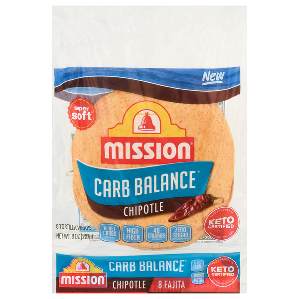 Packaged Bread Mission Tortilla Wraps, Chipotle, Fajita, Super Soft hero