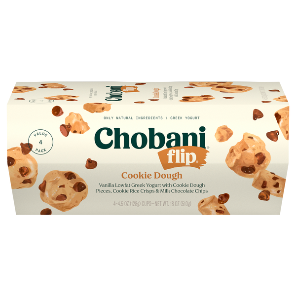 Yogurt Chobani Yogurt, Greek, Cookie Dough, Value 4 Pack hero