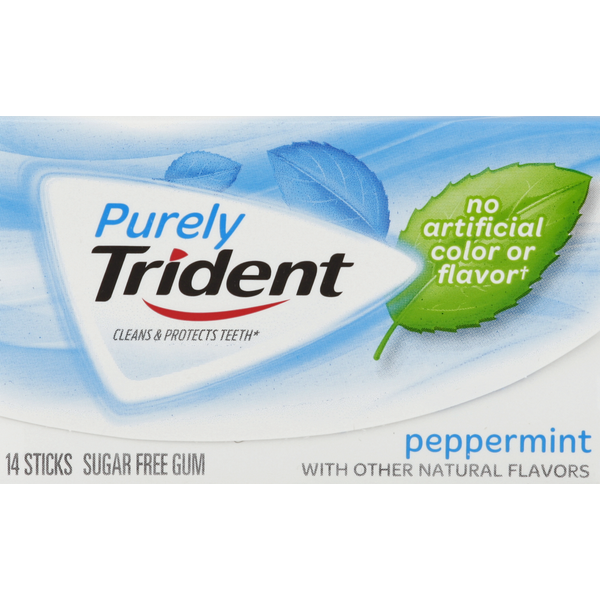 Mint & Gum Trident Gum, Sugar Free, Peppermint hero