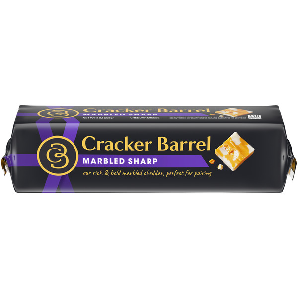 Packaged Cheese Cracker Barrel Marbled Sharp Cheddar Cheese hero