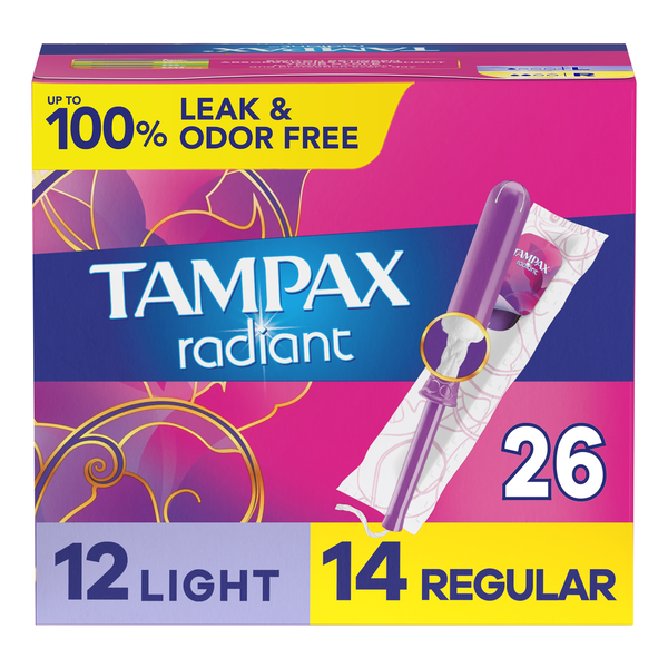 TAMPAX Radiant Tampons, Light/Regular hero