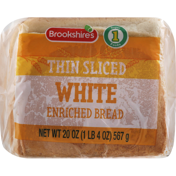 Bread Brookshire's Bread, Enriched, White, Thin Sliced hero