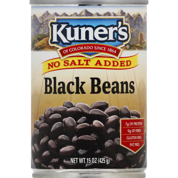 Canned Meals & Beans Kuners Black Beans, No Salt Added hero