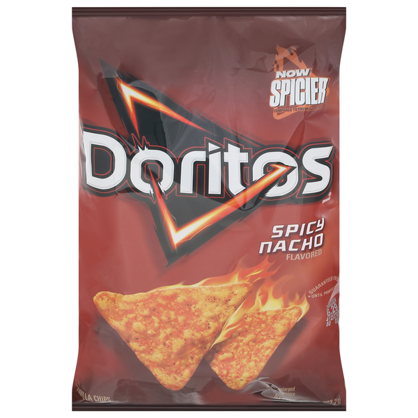 Chips & Pretzels Doritos Flavored Tortilla Chips, Spicy Nacho hero