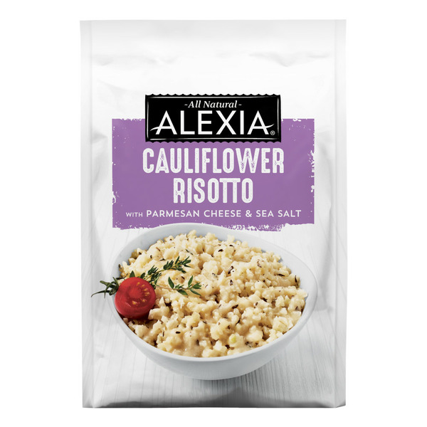 Prepared Meals Alexia Riced Cauliflower Risotto with Parmesan Cheese and Sea Salt, Frozen Side hero