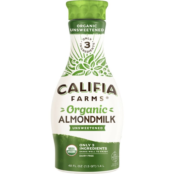 Soy & Lactose-Free Califia Farms Organic Unsweetened Almond Milk hero