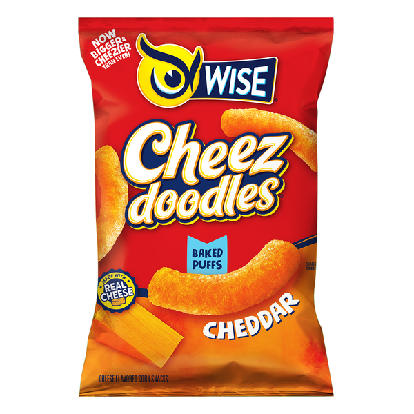 Chips & Pretzels Wise Cheez Doodles Baked Puffs Cheddar hero