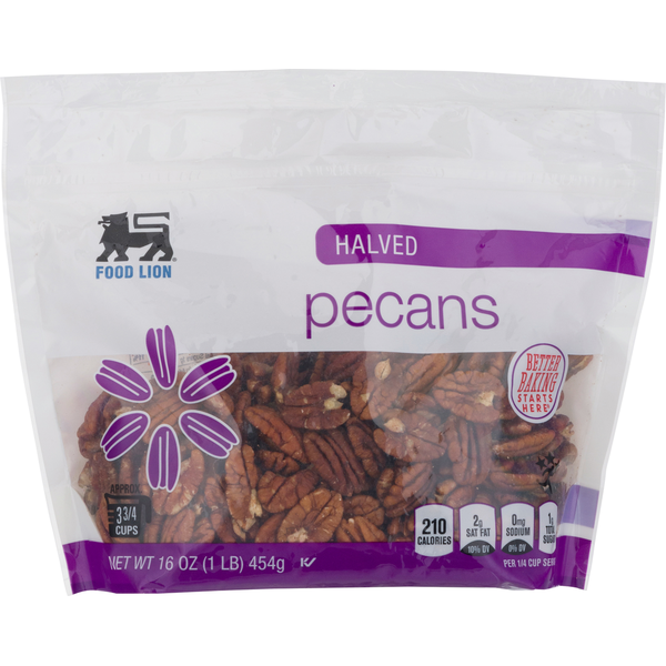 Nuts, Seeds & Dried Fruit Food Lion Pecans, Halved hero