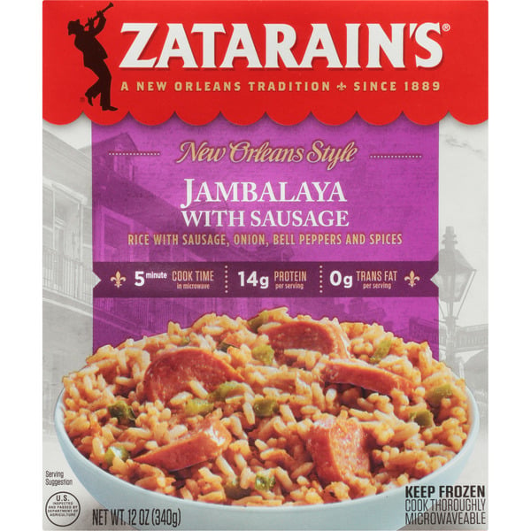 Frozen Meals Zatarain's Frozen Jambalaya Flavored With Sausage hero