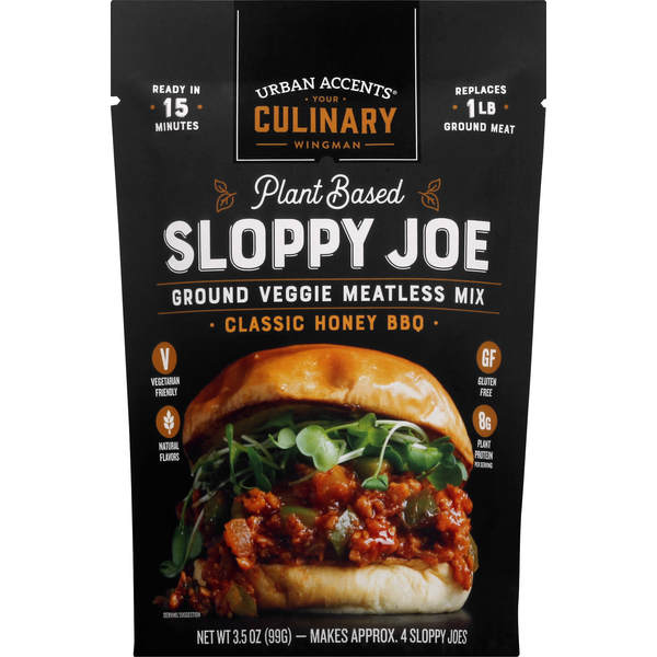 Frozen Vegan & Vegetarian Urban Accents Ground Veggie Meatless Mix, Plant Based, Sloppy Joe hero