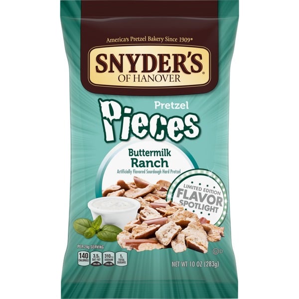 Chips & Pretzels Snyder's of Hanover Buttermilk Ranch Pretzel Pieces hero