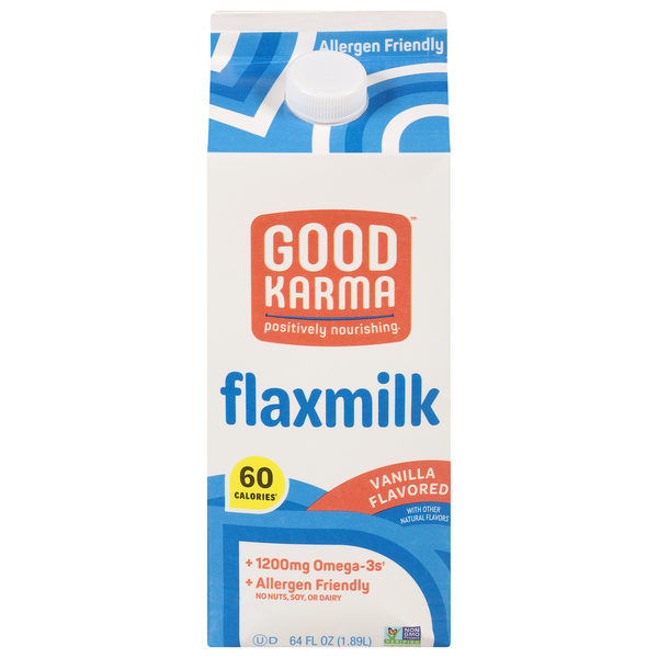 Soy & Lactose-Free Good Karma Flaxmilk, Vanilla hero