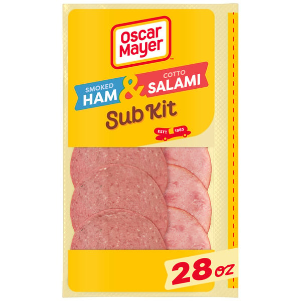 Lunch Meat Oscar Mayer Sub Kit with Smoked Ham & Water Product & Cotto Salami Lunch Meat hero