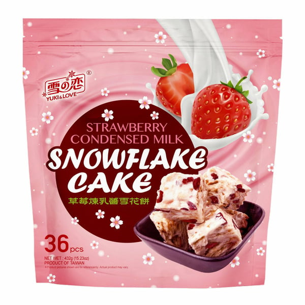 Pies & Cakes Yuki And Love Strawberry Snowflake Cake, 15.23 oz hero