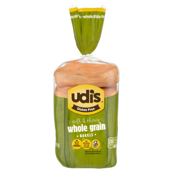 Breakfast Bakery Udi's Gluten Free Whole Grain Bagels hero