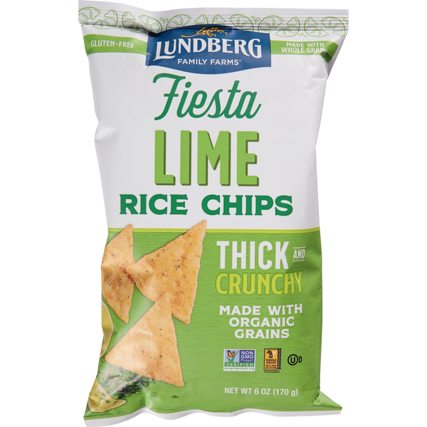 Chips & Pretzels Lundberg Family Farms Rice Chips, Fiesta Lime hero