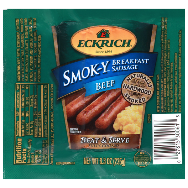 Hot Dogs, Bacon & Sausage Eckrich Smoked Sausage hero