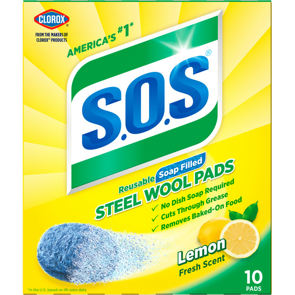 Cleaning Products and Supplies S.O.S Steel Wool Soap Pads, Lemon Fresh hero