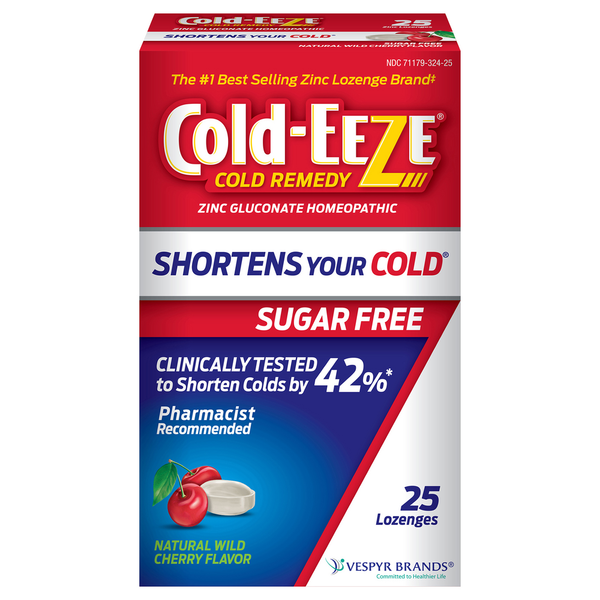 Cough & Cold Medicine Cold-Eeze Cold Remedy, Sugar Free, Natural Wild Cherry Flavor, Lozenges hero