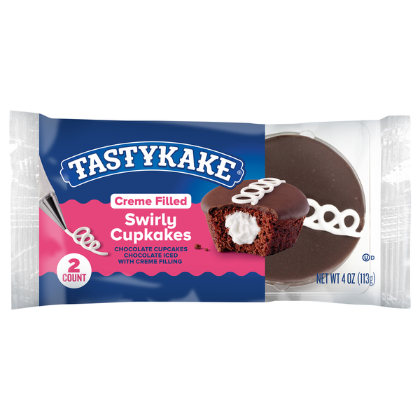 Cookies & Cakes Tastykake Swirly Cupcakes, Chocolate, Creme Filled hero