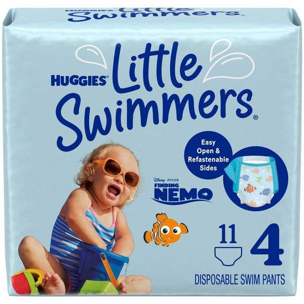 Diapers & Wipes Huggies Little Swimmers Disposable Swim Diapers, Size 4 (24-34 lbs) hero